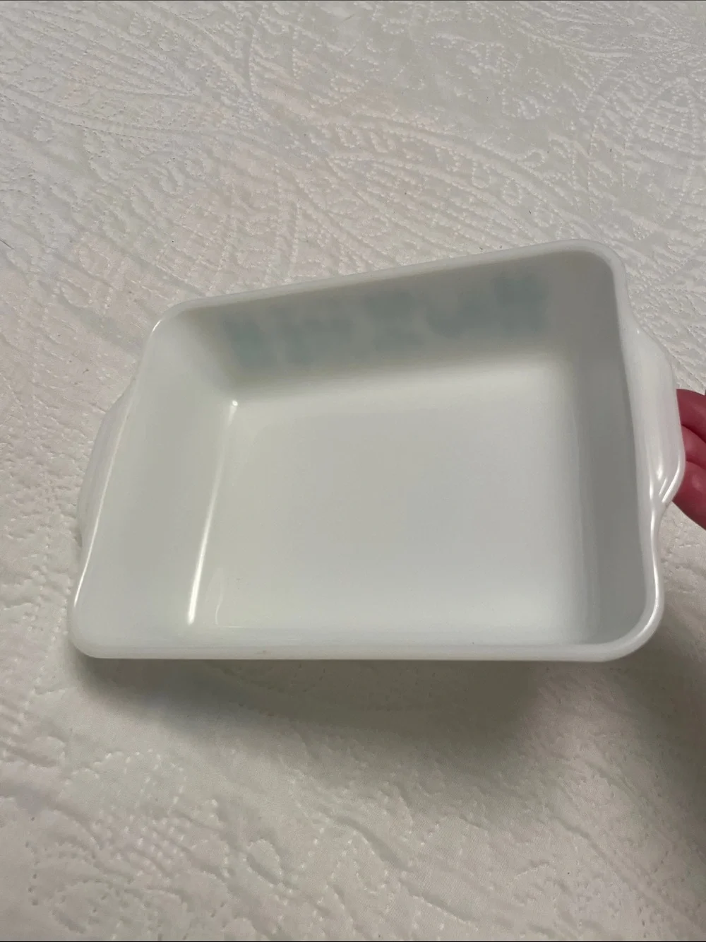 📍MCM Vintage Pyrex Amish Butterprint 1 1/2 Qt. Covered Milk Glass Baking Dish